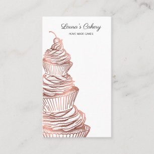 Cakes & Sweets Cupcake Home Bakery Dripping Gold Business Card