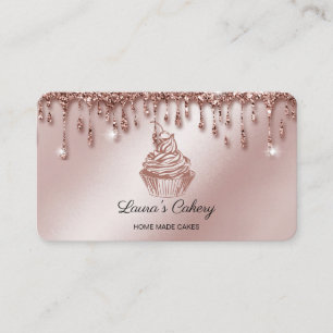 Cakes & Sweets Cupcake Home Bakery Dripping Gold Business Card