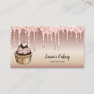 Cakes & Sweets Cupcake Home Bakery Dripping Gold Business Card