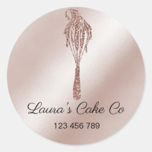 Cakes Sweets Cupcake Home Bakery Girly Watercolor  Classic Round Sticker