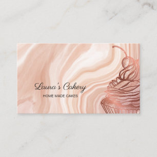 Cakes & Sweets Cupcake Home Bakery Rustic Vintage Business Card