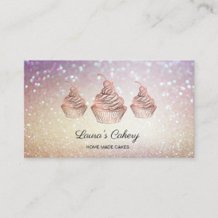 Cakes & Sweets Cupcake Home Bakery Rustic Vintage Business Card