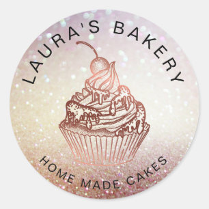 Cakes & Sweets Cupcake Home Bakery Rustic Vintage Classic Round Sticker