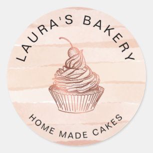 Cakes & Sweets Cupcake Home Bakery Rustic Vintage Classic Round Sticker