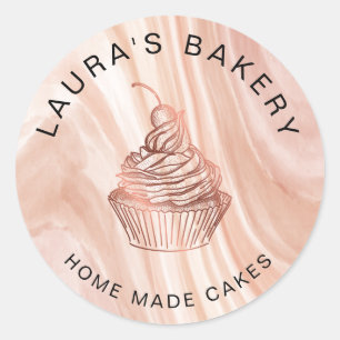 Cakes & Sweets Cupcake Home Bakery Rustic Vintage Classic Round Sticker