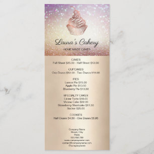 Cakes & Sweets Cupcake Home Bakery Rustic Vintage Menu