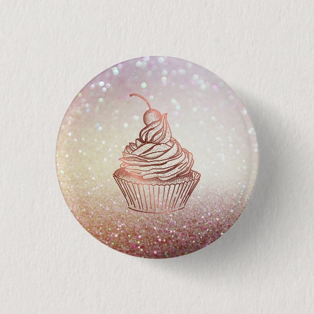 Cakes Sweets Cupcake Kitchen Cabinet Home Bakery 1 Inch Round Button (Front)