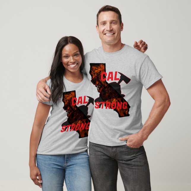 CAL FIRE STRONG AX HELMENT Red  T-Shirt (Unisex)