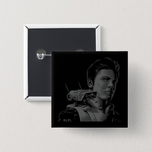 Cal Kestis & BD-1 Outline 2 Inch Square Button (Front & Back)