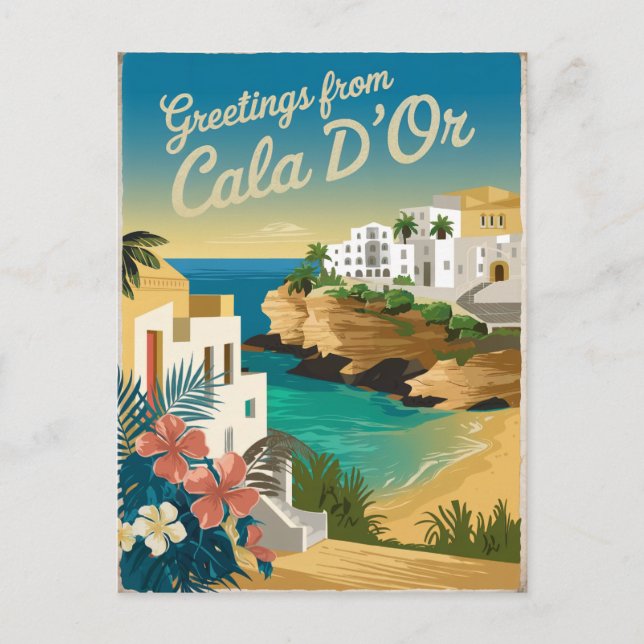 Cala d'Or Spain vintage Postcard (Front)
