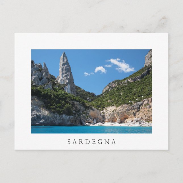 Cala Goloritze beach, Sardinia white postcard (Front)