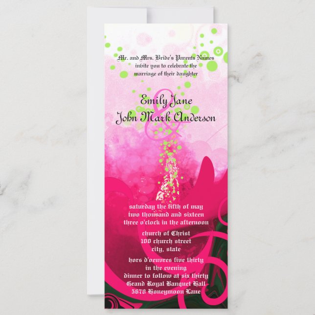 Cala Lily Faire-part de mariage 9,25x4 (Devant)