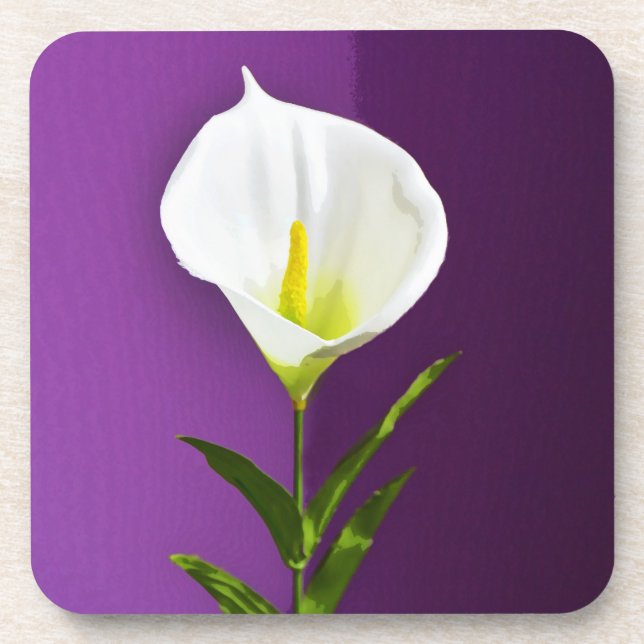 Cala Lily Flower Coaster (Front)