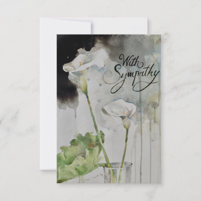 Cala Lily Sympathy Flat Card (Front)