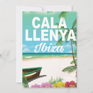 cala llenya ibiza beach travel poster