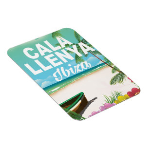 cala llenya ibiza beach travel poster magnet