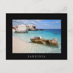 Cala Mariolu beach, Sardinia black border postcard