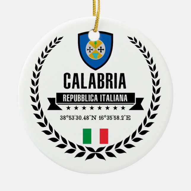 Calabria Ceramic Ornament (Front)