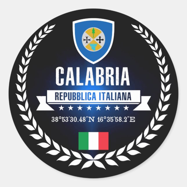 Calabria Classic Round Sticker (Front)