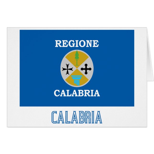 Calabria flag with name (Front Horizontal)