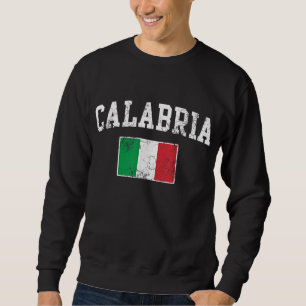 Calabria Italy Flag Italia Italian Vintage Distres Sweatshirt