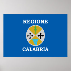 Calabria, Italy flag Poster