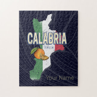 Calabria Italy Retro Region Map Vintage Souvenir Jigsaw Puzzle