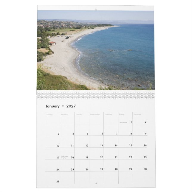Calabria, Italy Wall Calendar (Jan 2027)