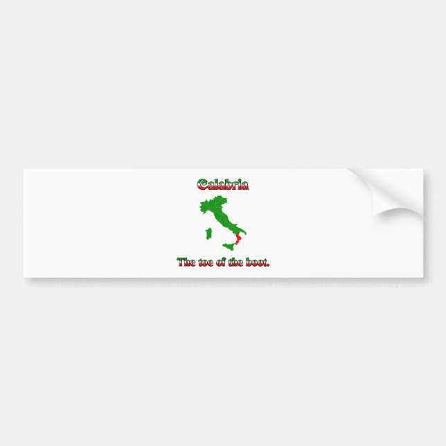 Calabria The Toe Of The Boot Bumper Sticker (Front)