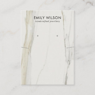 CALACATTA MARBLE TEXTURE NECKLACE EARRING DISPLAY BUSINESS CARD