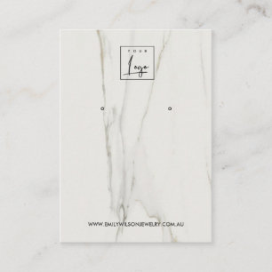CALACATTA MARBLE TEXTURE STUD EARRING DISPLAY BUSINESS CARD