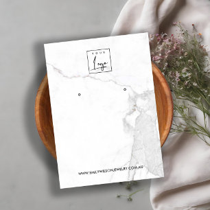 CALACATTA MARBLE TEXTURE STUD EARRING DISPLAY CARD