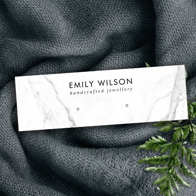 CALACATTA MARBLE TEXTURE STUD EARRING DISPLAY MINI BUSINESS CARD (Creator Uploaded)