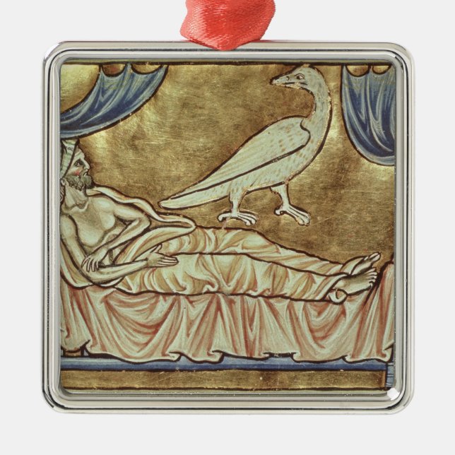 Caladrius bird, reputed to foretell metal ornament (Front)