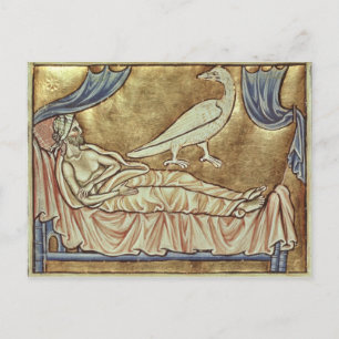 Caladrius bird, reputed to foretell postcard