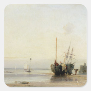 Calais Pier, c.1823-24 (oil on panel) Square Sticker