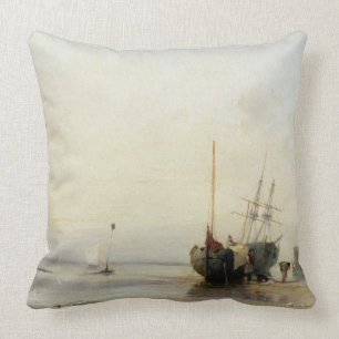 Calais Pier, c.1823-24 (oil on panel) Throw Pillow
