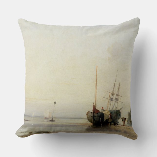 Calais Pier, c.1823-24 (oil on panel) Throw Pillow (Front)