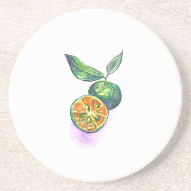 Calamansi Philippine lemon citrus coaster (Front)
