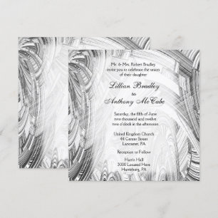 Calamity Black and White Wedding Invitation