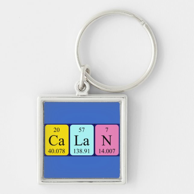 Calan periodic table name keyring (Front)