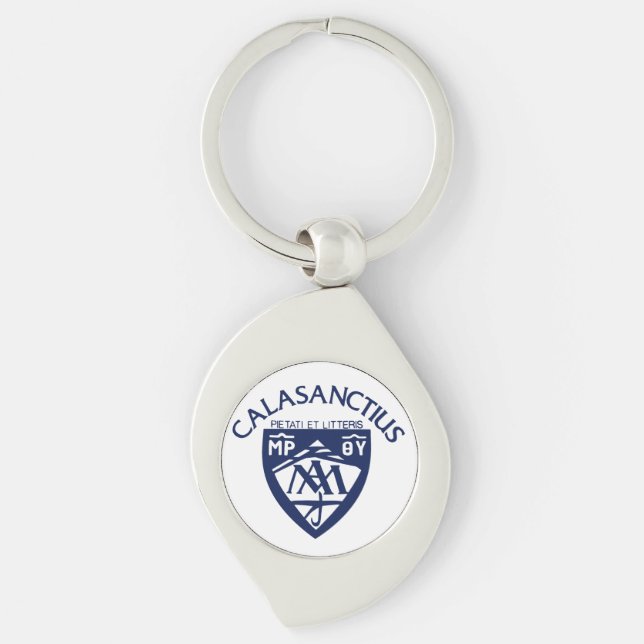 Calasanctius Swirl Metal Keychain (Front)