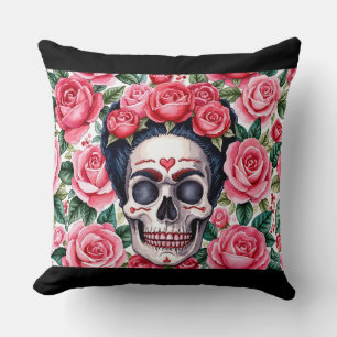 Calavera Bloom Throw Pillow