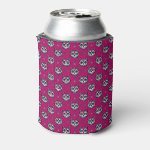 Calavera Cat Art Pattern Can Cooler