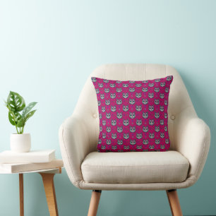 Calavera Cat Art Pattern Throw Pillow