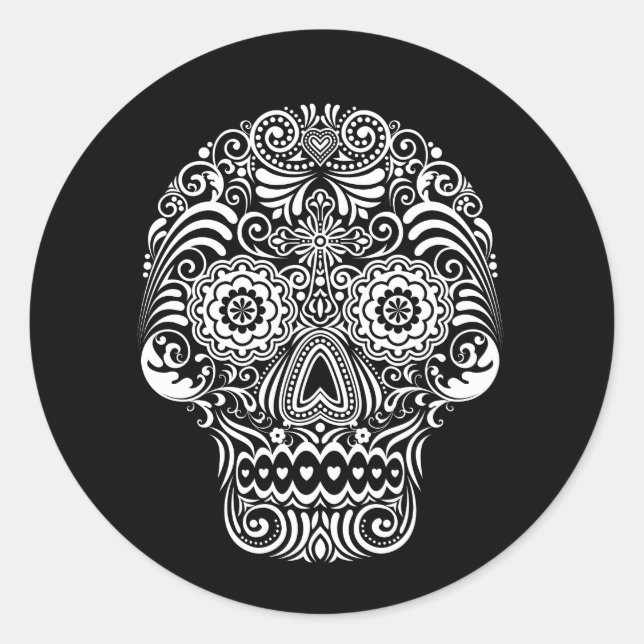 Calavera de los Muertos 7 Classic Round Sticker (Front)