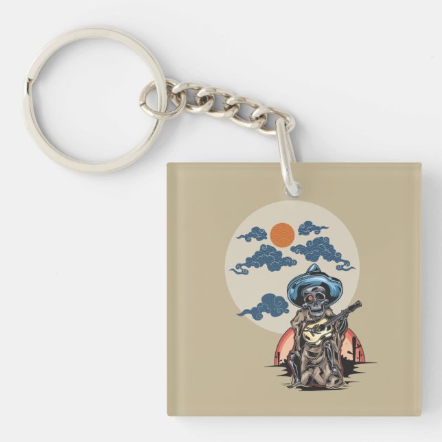 Calavera Jams: Dead Serious Beats Keychain (Front)