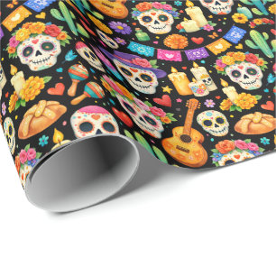 Calavera Night Fiesta Wrapping Paper