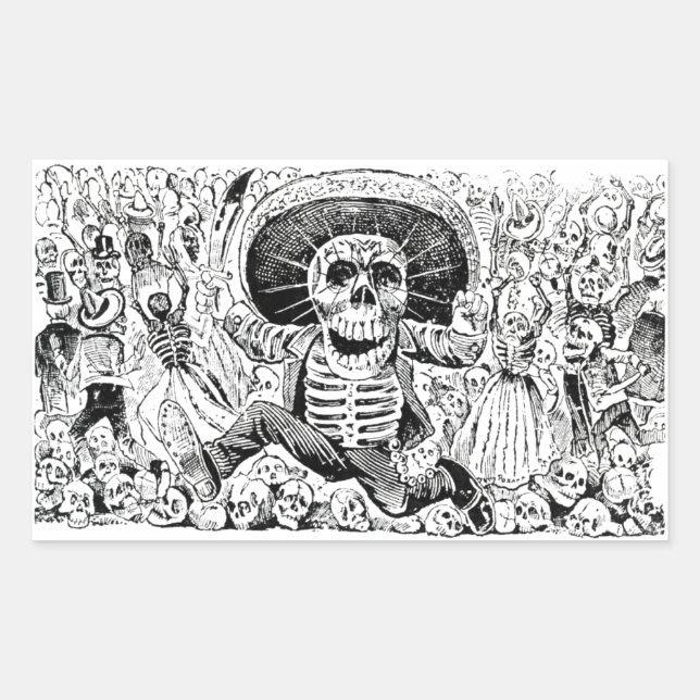 Calavera Oaxaqueña by José Guadalupe Posada 1903 Sticker (Front)