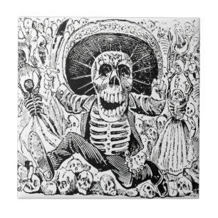Calavera Oaxaqueña by José Guadalupe Posada 1903 Tile